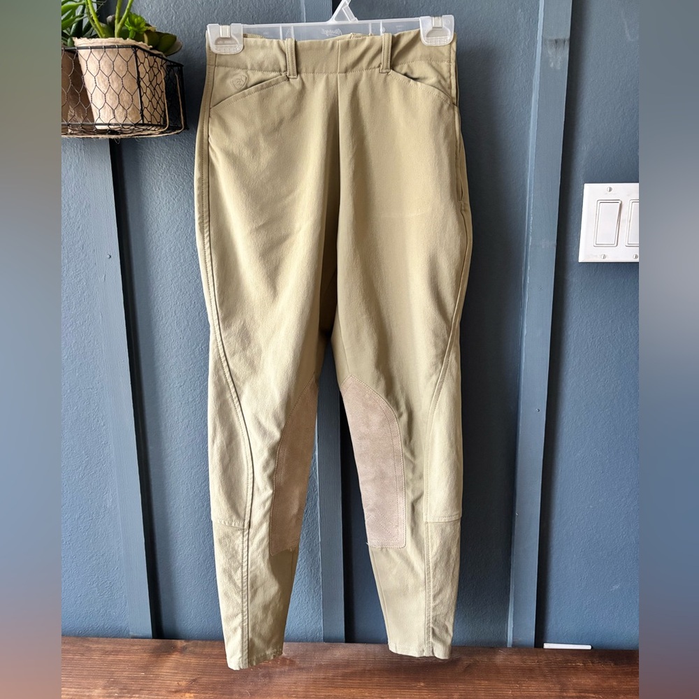 Ariat khaki show riding pants with side zipper. Size 22R  Never Been Worn